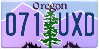 OR license plate 071UXD
