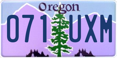 OR license plate 071UXM