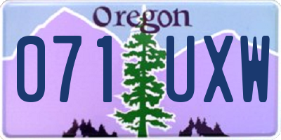 OR license plate 071UXW