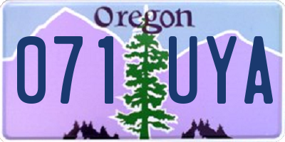 OR license plate 071UYA
