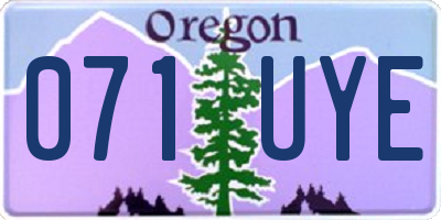 OR license plate 071UYE