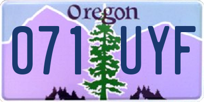 OR license plate 071UYF