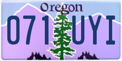 OR license plate 071UYI