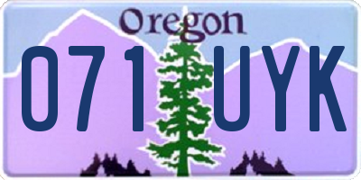 OR license plate 071UYK