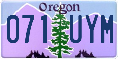 OR license plate 071UYM