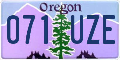 OR license plate 071UZE