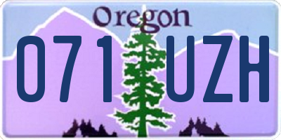 OR license plate 071UZH