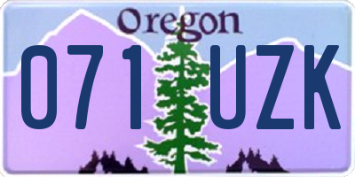 OR license plate 071UZK