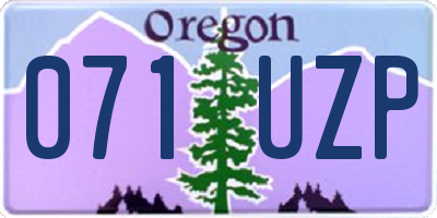 OR license plate 071UZP