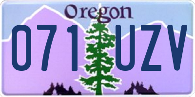 OR license plate 071UZV