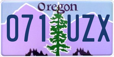 OR license plate 071UZX