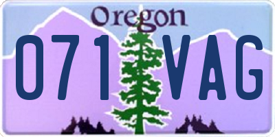 OR license plate 071VAG