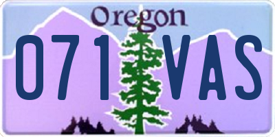OR license plate 071VAS