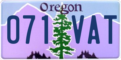 OR license plate 071VAT