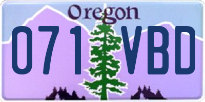 OR license plate 071VBD