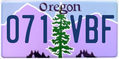 OR license plate 071VBF