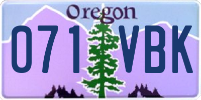 OR license plate 071VBK