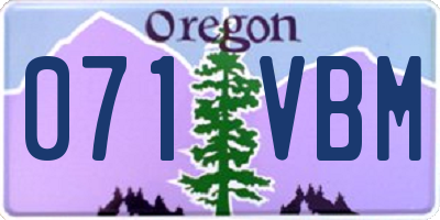 OR license plate 071VBM