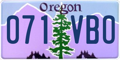 OR license plate 071VBO