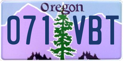 OR license plate 071VBT