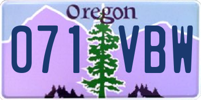 OR license plate 071VBW