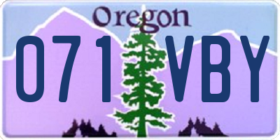 OR license plate 071VBY