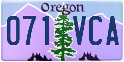 OR license plate 071VCA