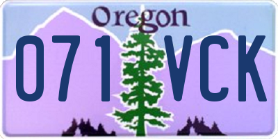 OR license plate 071VCK