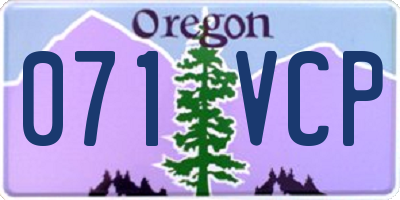 OR license plate 071VCP