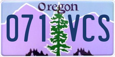 OR license plate 071VCS