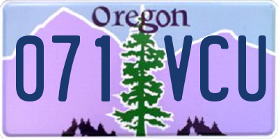 OR license plate 071VCU