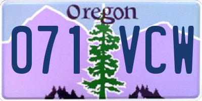 OR license plate 071VCW