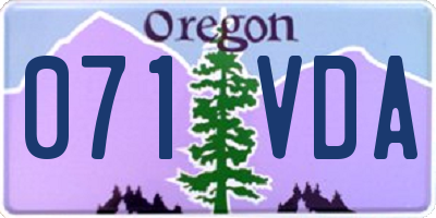 OR license plate 071VDA