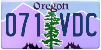 OR license plate 071VDC