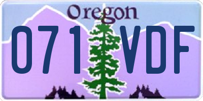 OR license plate 071VDF