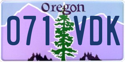 OR license plate 071VDK