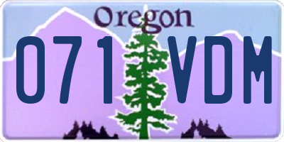 OR license plate 071VDM