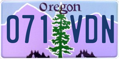 OR license plate 071VDN