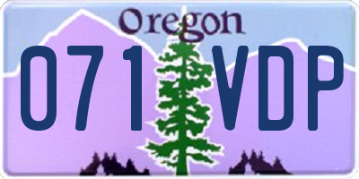 OR license plate 071VDP