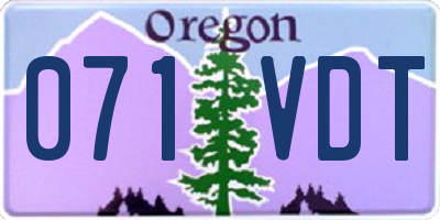 OR license plate 071VDT