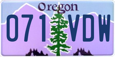 OR license plate 071VDW