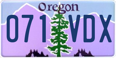 OR license plate 071VDX