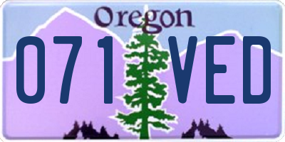OR license plate 071VED