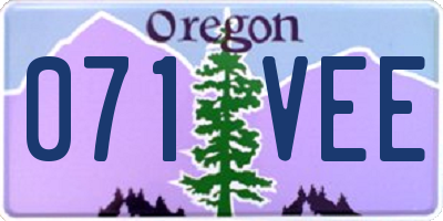 OR license plate 071VEE