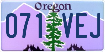 OR license plate 071VEJ