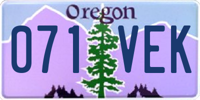 OR license plate 071VEK