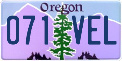 OR license plate 071VEL