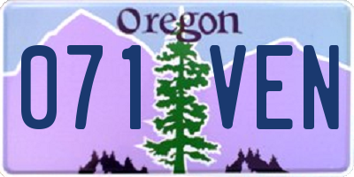 OR license plate 071VEN