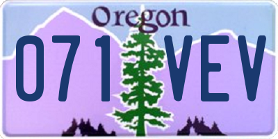 OR license plate 071VEV
