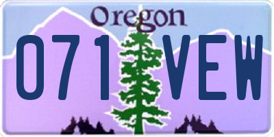 OR license plate 071VEW